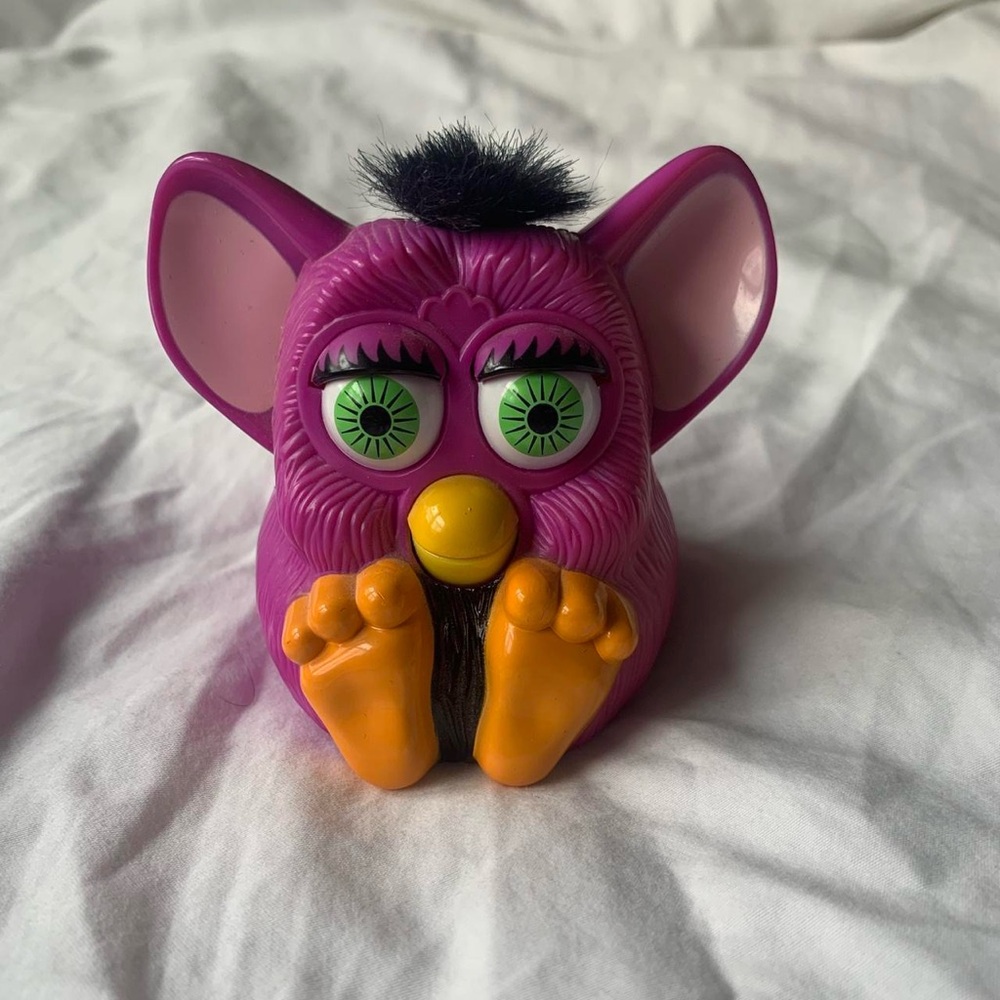 vintage 90s purple furby toy